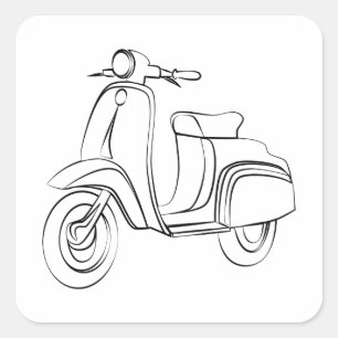 Vintage Scooter Square Sticker