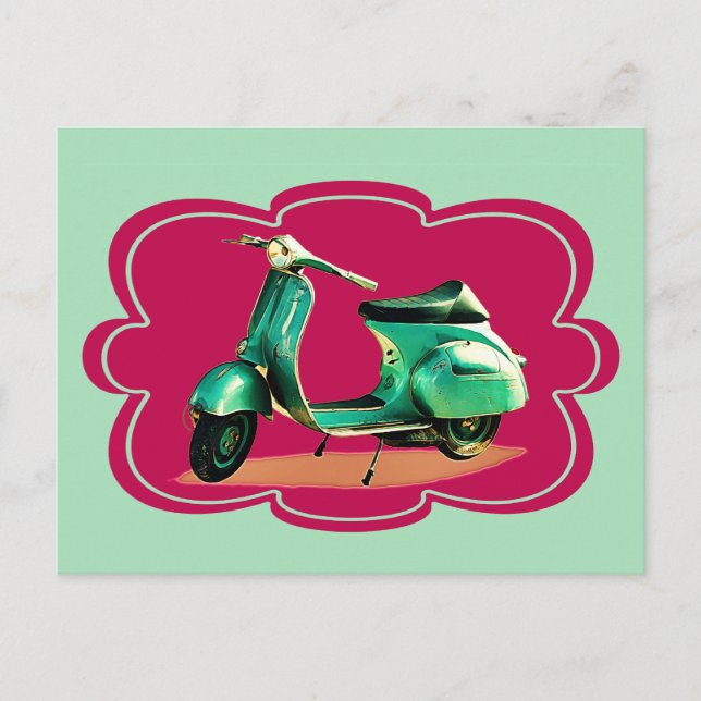 Vintage Scooter Vintage Colours Postcard (Front)