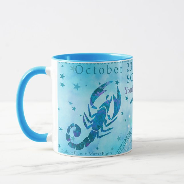 Vintage Scorpio Traits Personalised  Mug (Left)