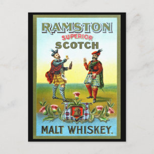 Vintage Scotch Whiskey LABEL Postcard