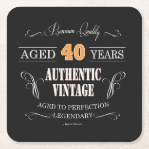 Vintage Scotch Whisky 40 Birthday Coaster