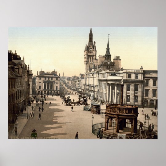Vintage Scotland Aberdeen Castlegate C1905 Poster Zazzle Co Uk
