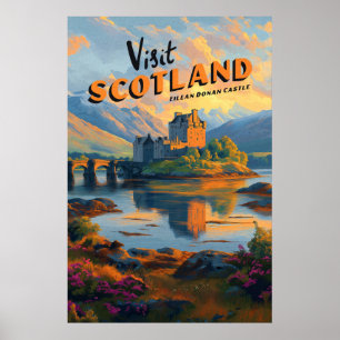 Vintage Scotland Eilean Donan Castle Poster