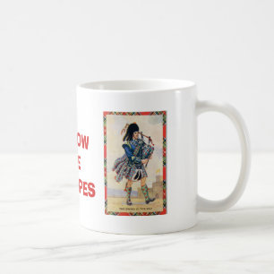 Vintage Scotland, Follow the Bagpipes Coffee Mug