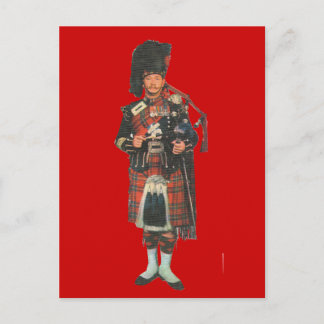 Vintage Scotland, Follow the Bagpipes Postcard