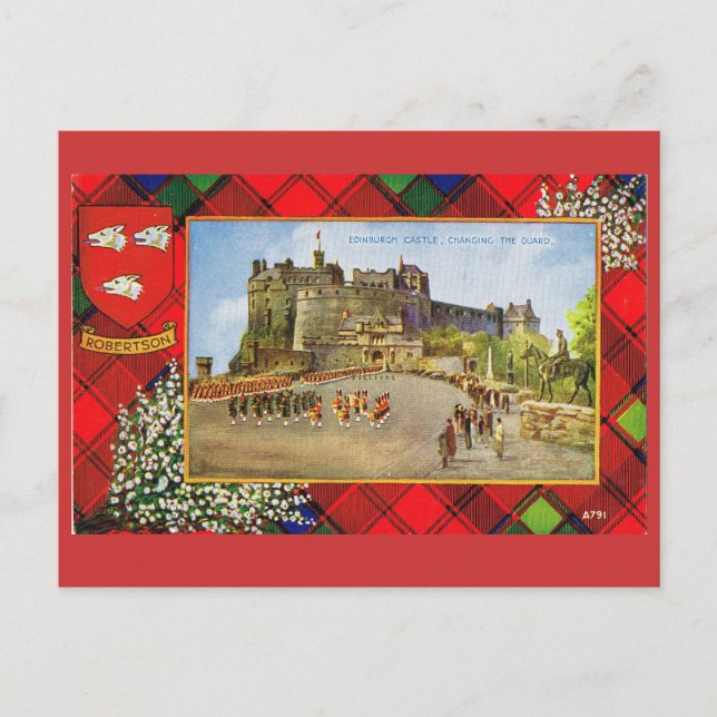 Vintage Scotland, Robertson, Edinburgh castle Postcard (Front)