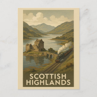 Vintage Scotland Scottish Highlands Castle Travel Postcard