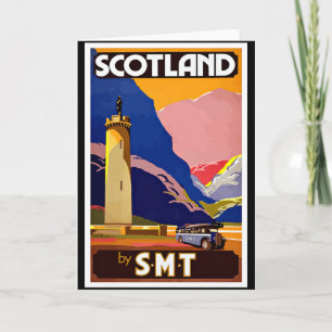 Vintage Scotland Travel Poster, Card
