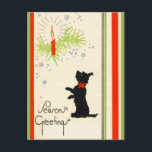 Vintage Scottie Dog Christmas Postcard<br><div class="desc">Adorable Scottie Dog Christmas cards were popular during the 40's. Beautiful Victorian Christmas postcards! Precious baby and his first Christmas. All images lovingly restored for best printing quality! Easy to customise! Old fashion holiday postcards.</div>