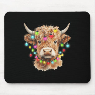 Vintage Scottish Highland Cow Animal Christmas Xma Mouse Mat