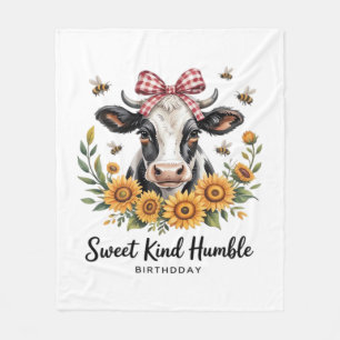 Vintage Scottish Highland Cow Art Oversized T-Shir Fleece Blanket