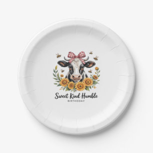 Vintage Scottish Highland Cow Art Oversized T-Shir Paper Plate
