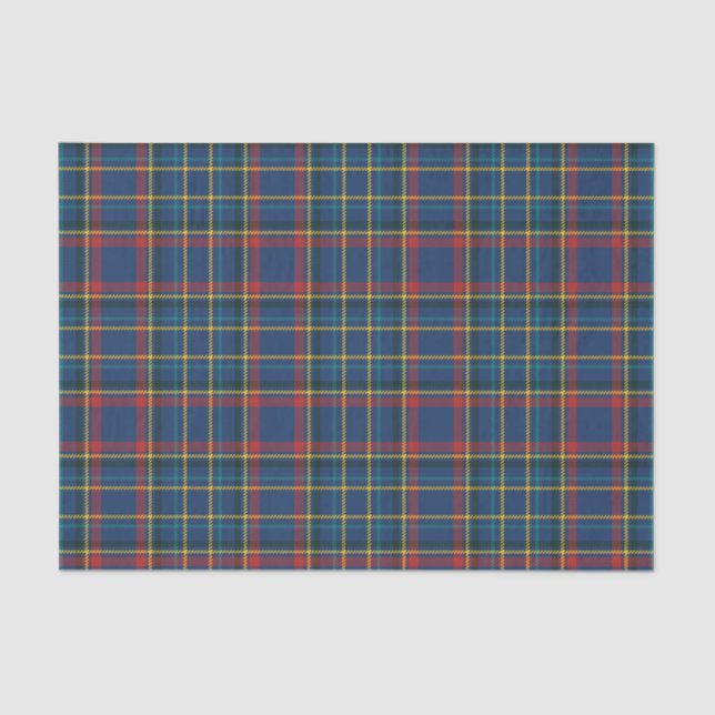 Vintage Scottish Plaid in red & blue Tissue Paper (Front)