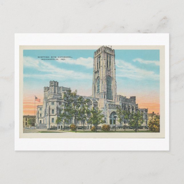 Vintage Scottish Rite Cathedral, Indianapolis Postcard (Front)