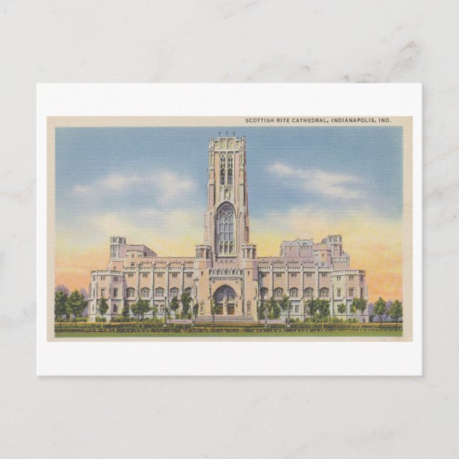 Vintage Scottish Rite Cathedral, Indianapolis Postcard (Front)