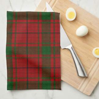 Vintage Scottish Tartan Plaid Red Green Pattern Tea Towel