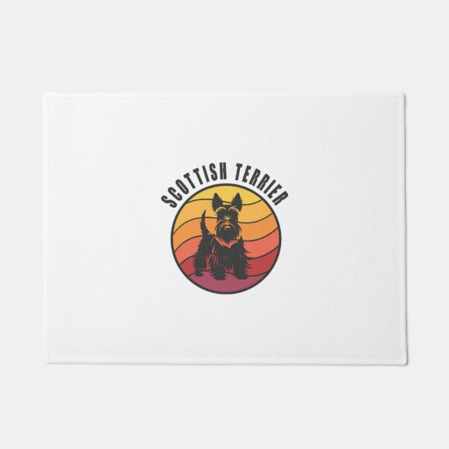 Vintage Scottish Terrier Sunse Doormat (Front)