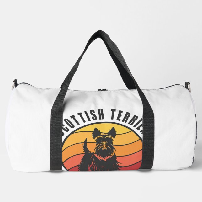 Vintage Scottish Terrier Sunse Duffle Bag (Front)