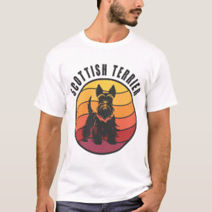 Vintage Scottish Terrier Sunse T-Shirt