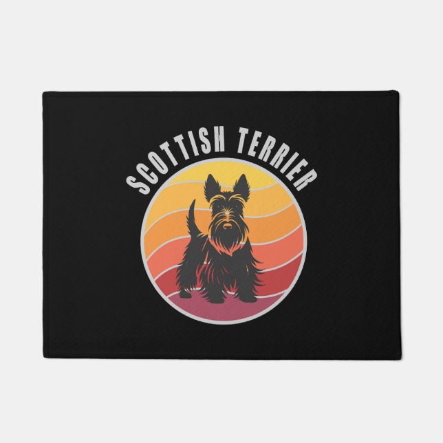 Vintage Scottish Terrier Sunset Doormat (Front)