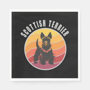 Vintage Scottish Terrier Sunset Napkin