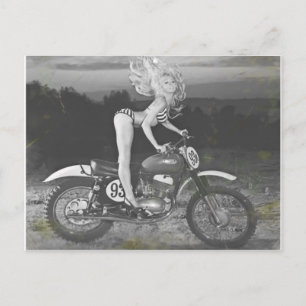 VINTAGE SCRAMBLER AND HOT MODEL. POSTCARD