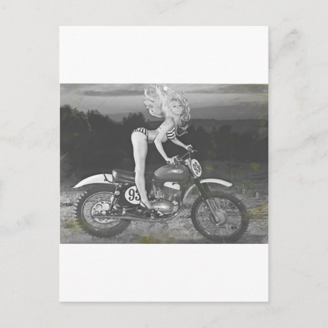 VINTAGE SCRAMBLER AND HOT MODEL. POSTCARD (Front)