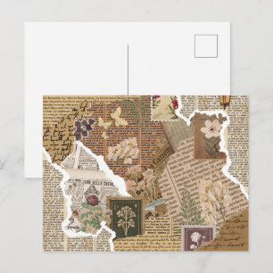 Vintage Scrapbook Collage Antique Ephemera Aesthet Postcard
