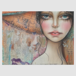 Vintage Scrapbook Collage Face (10) Tissue Paper