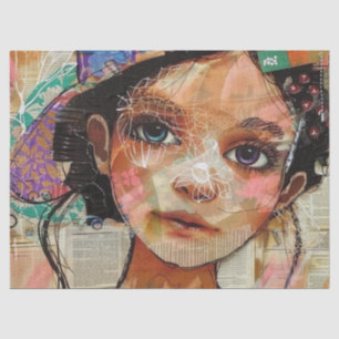 Vintage Scrapbook Collage Face (1) Tissue Paper