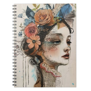 Vintage Scrapbook Collage Face (2) Notebook