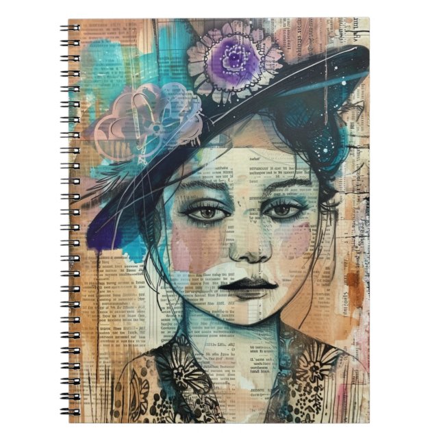 Vintage Scrapbook Collage Face (7) Notebook (Front)
