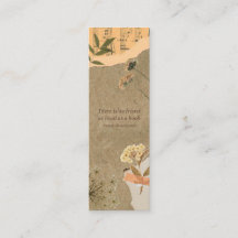 Vintage Scrapbook Flowers Theme Mini Bookmark Card