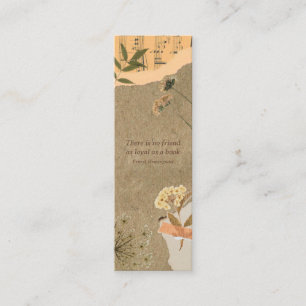 Vintage Scrapbook Flowers Theme Mini Bookmark Card
