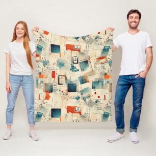 Vintage Scrapbook Pattern (3) Fleece Blanket