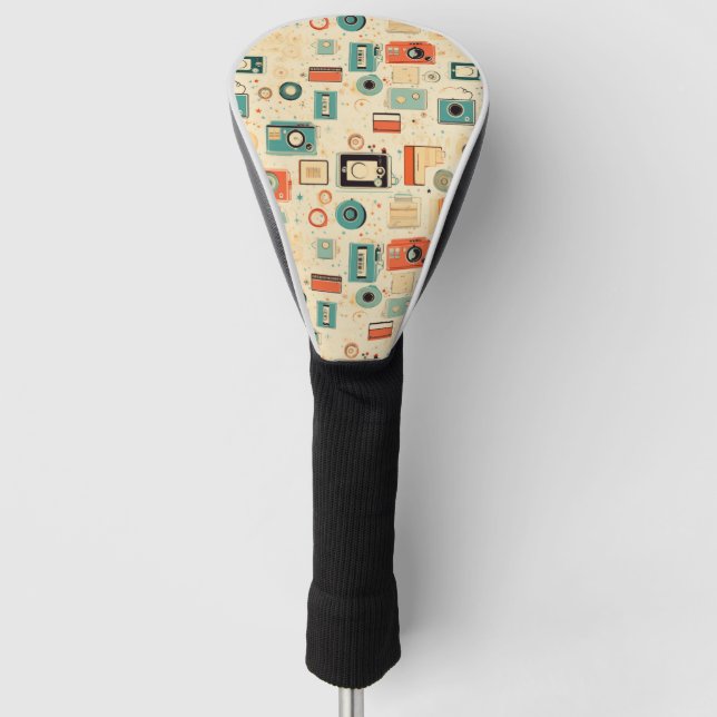 Vintage Scrapbook Pattern Golf Head Cover (Front)
