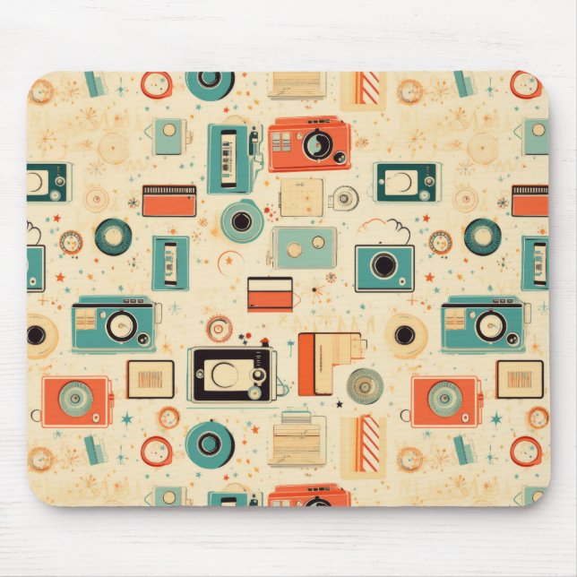 Vintage Scrapbook Pattern Mouse Mat (Front)