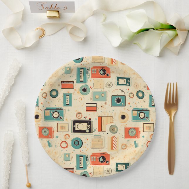 Vintage Scrapbook Pattern Paper Plate (Wedding)