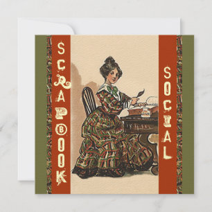 Vintage Scrapbooking Invitation Party Social craft