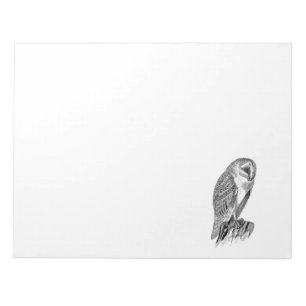 Vintage Screech Owl Bird Illustration Template Notepad