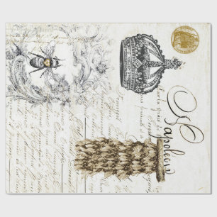 Vintage Script Bee Wrapping Paper