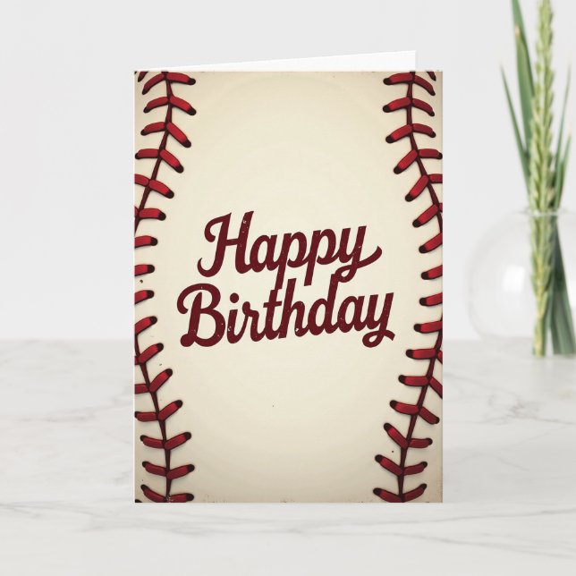Vintage Script Birthday Card (Front)