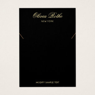 Vintage Script Black Necklace Display