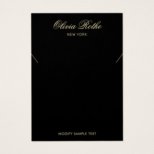 Vintage Script Black Necklace Display (Front)