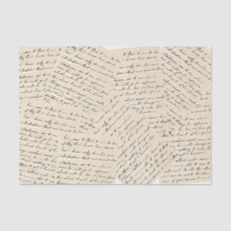 Vintage Script Handwriting Decoupage Collage Tissue Paper