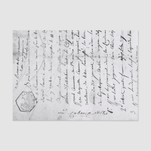 Vintage Script Handwriting Tissue Paper (Front)