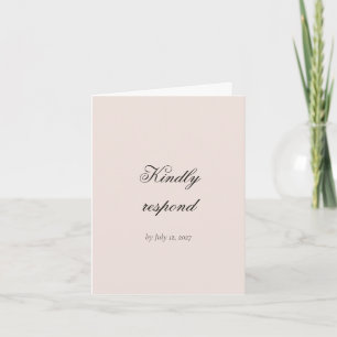 Vintage Script RSVP Card with Moody Floral Art