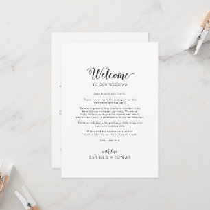 Vintage Script Wedding Welcome Letter & Itinerary