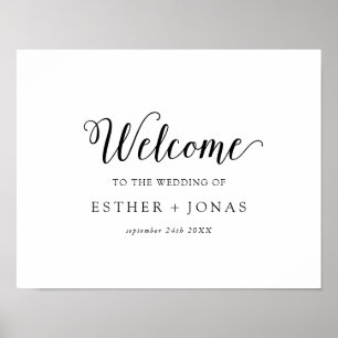 Vintage Script Wedding Welcome Poster