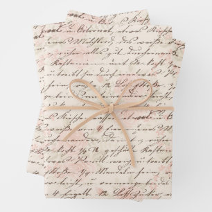 Vintage Script Wrapping Paper Sheet
